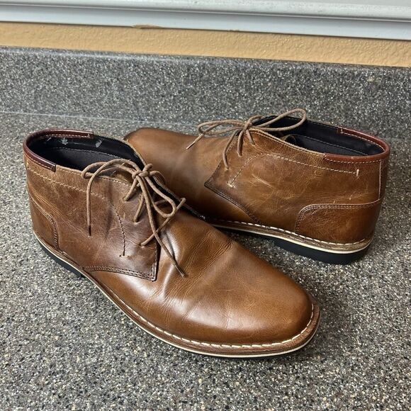 Steve Madden Chukka Cognac Leather Lace Up Boots Men\'s Size 10.5 Comfort Casual main image 11